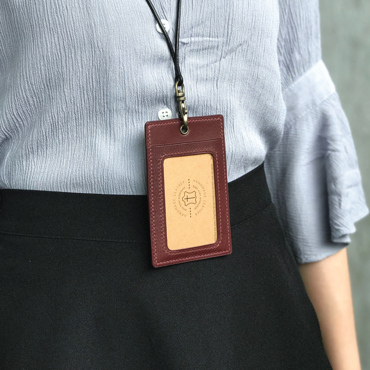 Calf Leather | ID Cardholder with Lanyard | Vertical, Horizontal Style | 小牛皮系列 | 掛頸職員卡套 | 直款橫款