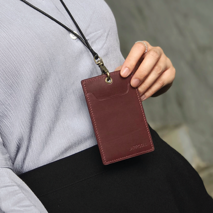 Calf Leather | ID Cardholder with Lanyard | Vertical, Horizontal Style | 小牛皮系列 | 掛頸職員卡套 | 直款橫款