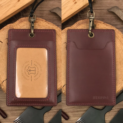 Calf Leather | ID Cardholder with Lanyard | Vertical, Horizontal Style | 小牛皮系列 | 掛頸職員卡套 | 直款橫款