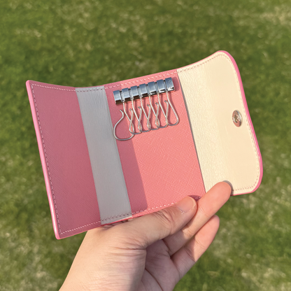 Saffiano Leather | Tri-fold Keyholder | 十字紋牛皮系列 | 三摺鎖匙包