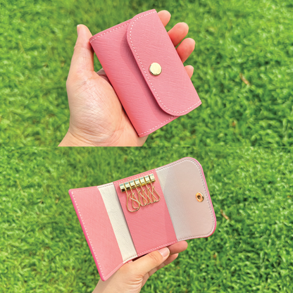 Saffiano Leather | Tri-fold Keyholder | 十字紋牛皮系列 | 三摺鎖匙包