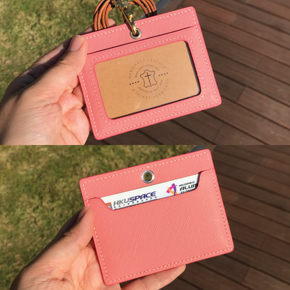 Saffiano Leather | ID Cardholder with Lanyard | Vertical, Horizontal Style | 十字紋牛皮系列 | 掛頸職員卡套 | 直款橫款