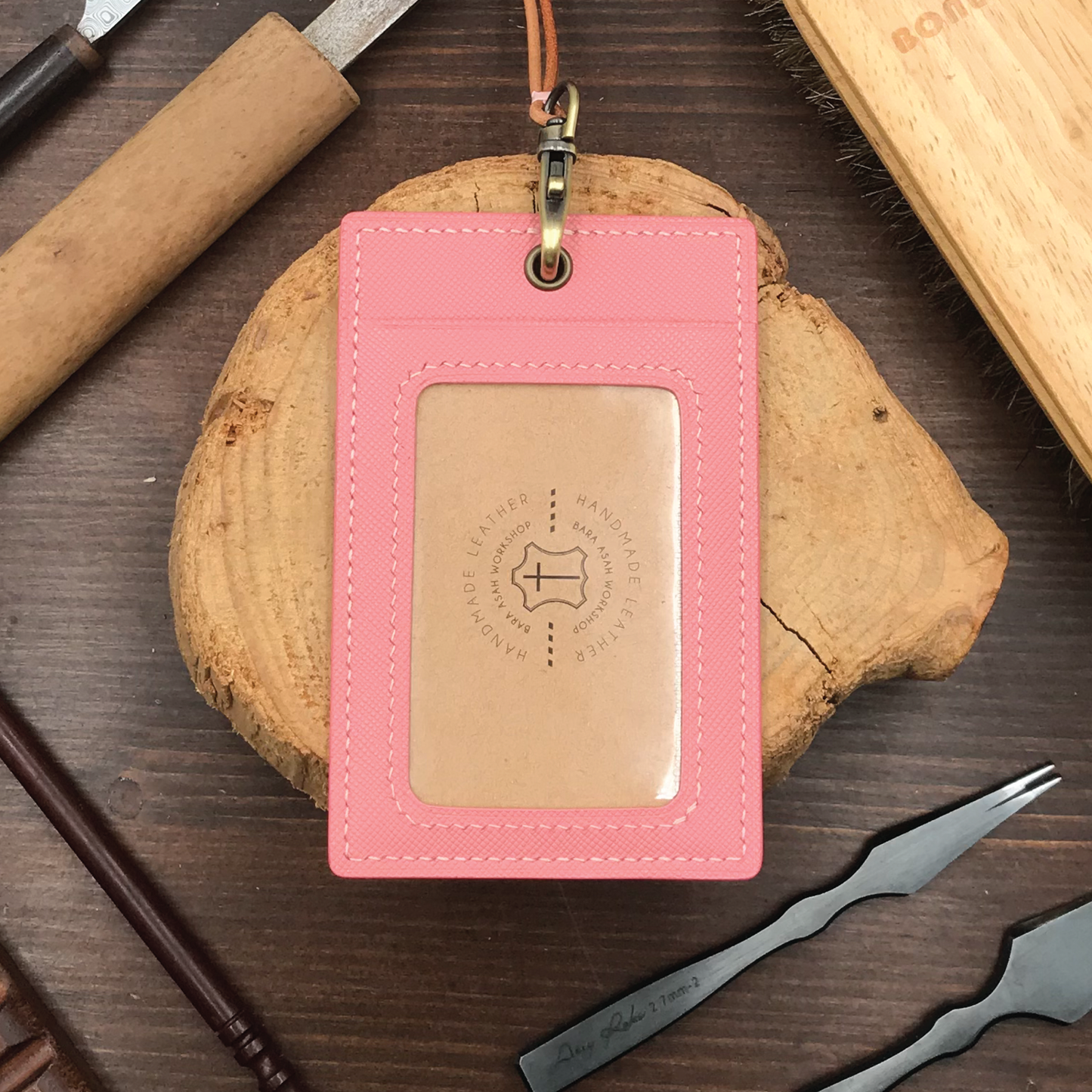 Saffiano Leather | ID Cardholder with Lanyard | Vertical, Horizontal Style | 十字紋牛皮系列 | 掛頸職員卡套 | 直款橫款