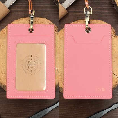 Saffiano Leather | ID Cardholder with Lanyard | Vertical, Horizontal Style | 十字紋牛皮系列 | 掛頸職員卡套 | 直款橫款