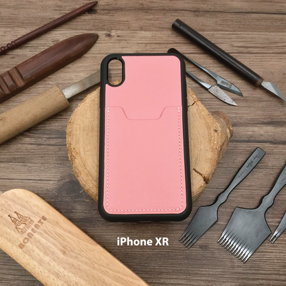 Saffiano Leather | Card Slot iPhone Case | 十字紋牛皮系列 | 卡位手機殼
