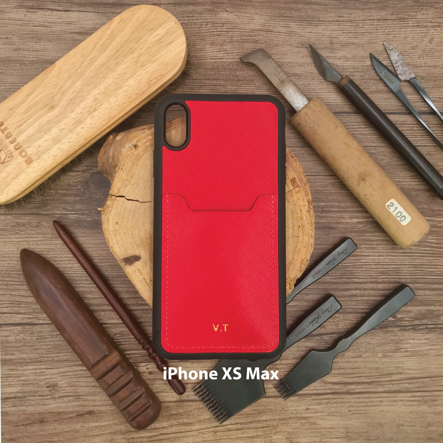 Saffiano Leather | Card Slot iPhone Case | 十字紋牛皮系列 | 卡位手機殼