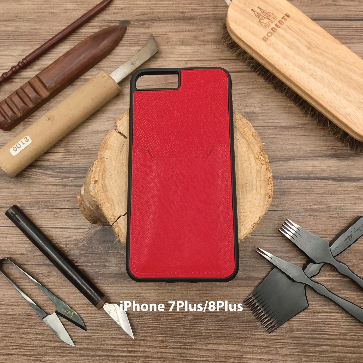 Saffiano Leather | Card Slot iPhone Case | 十字紋牛皮系列 | 卡位手機殼