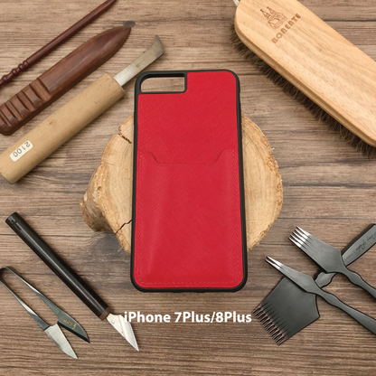 Saffiano Leather | Card Slot iPhone Case | 十字紋牛皮系列 | 卡位手機殼