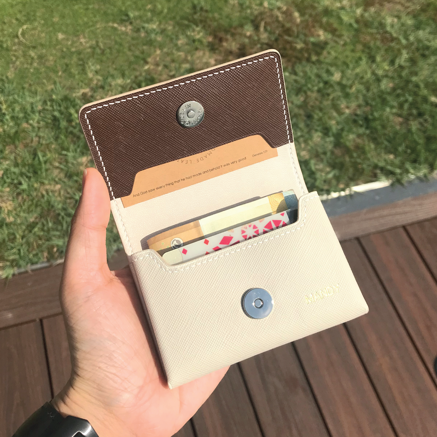 Saffiano Leather | Magnetic Snap Business Name Card Case | 十字紋牛皮系列 | 磁扣開關卡片盒