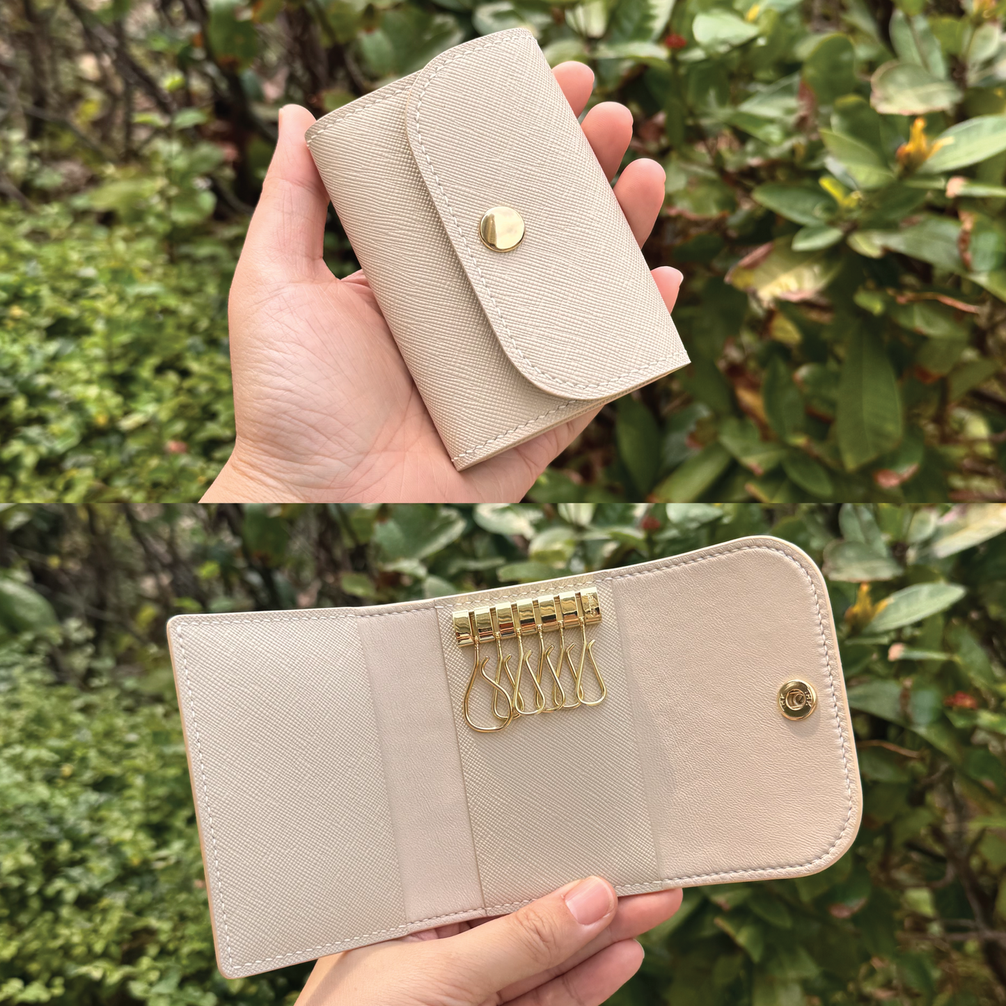 Saffiano Leather | Tri-fold Keyholder | 十字紋牛皮系列 | 三摺鎖匙包