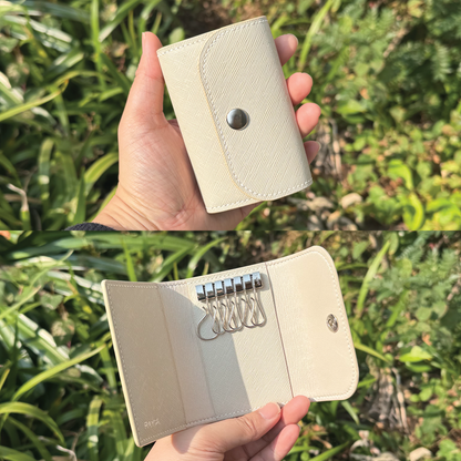 Saffiano Leather | Tri-fold Keyholder | 十字紋牛皮系列 | 三摺鎖匙包