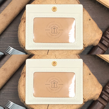 Saffiano Leather | ID Cardholder with Lanyard | 2 Photo Slots | 十字紋牛皮系列 | 掛頸職員卡套 | 兩相格款式