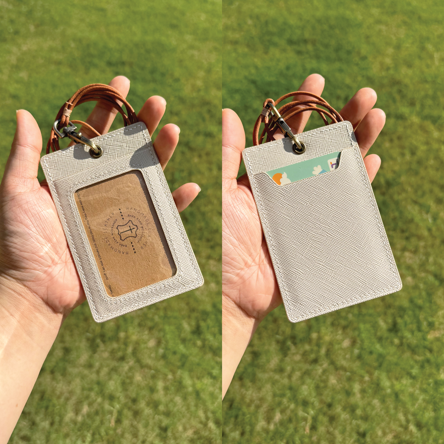 Saffiano Leather | ID Cardholder with Lanyard | Vertical, Horizontal Style | 十字紋牛皮系列 | 掛頸職員卡套 | 直款橫款