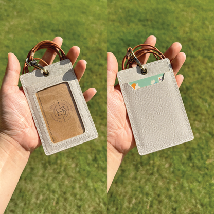 Saffiano Leather | ID Cardholder with Lanyard | Vertical, Horizontal Style | 十字紋牛皮系列 | 掛頸職員卡套 | 直款橫款