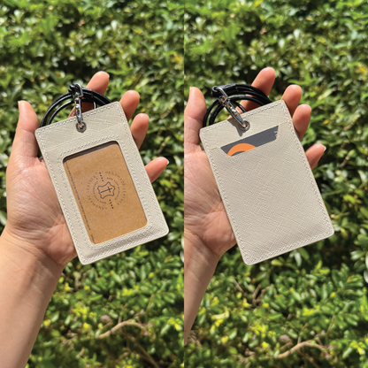 Saffiano Leather | ID Cardholder with Lanyard | Vertical, Horizontal Style | 十字紋牛皮系列 | 掛頸職員卡套 | 直款橫款