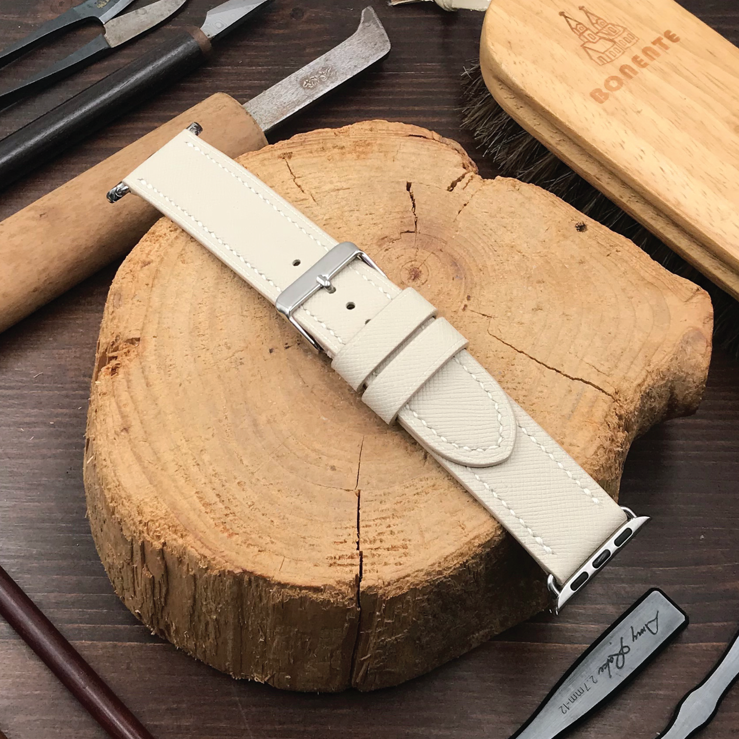 Saffiano Leather | Lightweight Apple Watch Strap | 十字紋牛皮系列 | 輕盈款iWatch錶帶