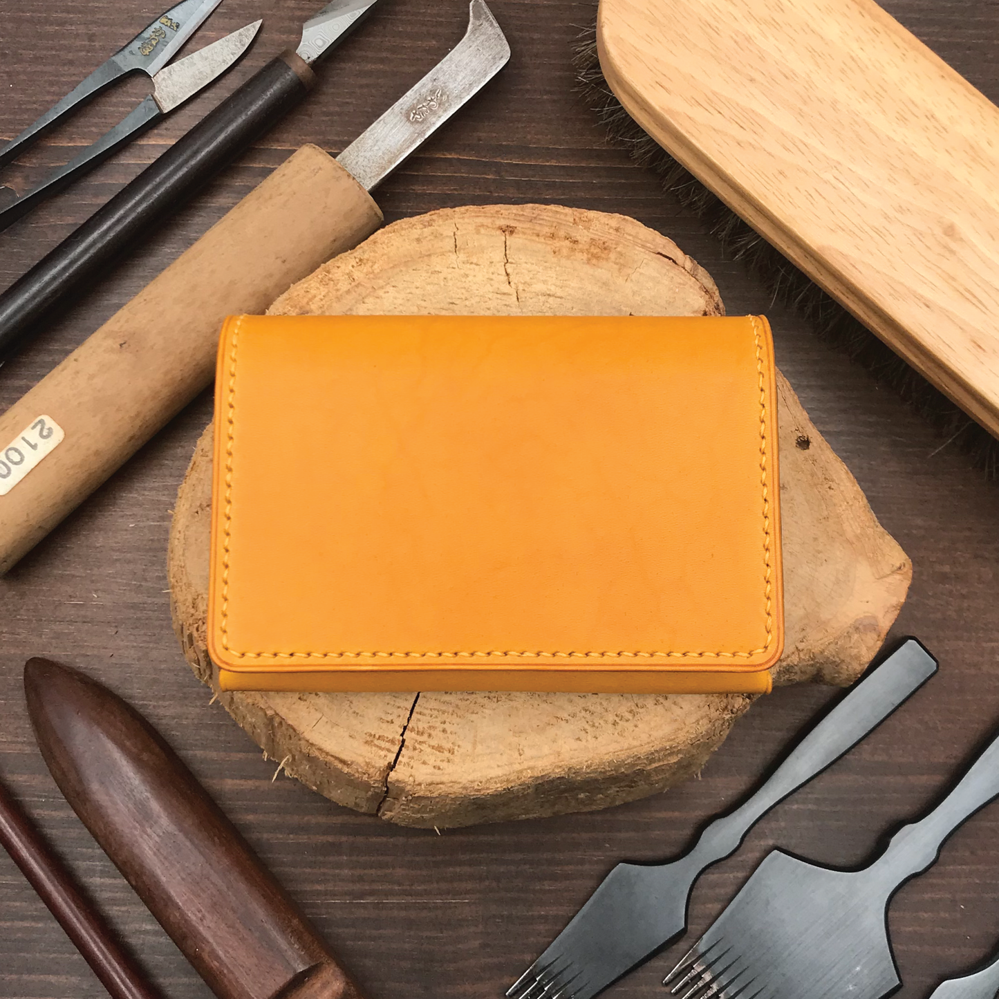 Buttero Leather | Magnetic Snap Business Name Card Case | 植鞣牛皮系列 | 磁扣開關卡片盒