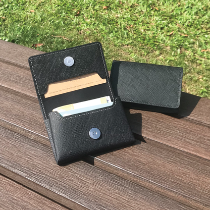Saffiano Leather | Magnetic Snap Business Name Card Case | 十字紋牛皮系列 | 磁扣開關卡片盒