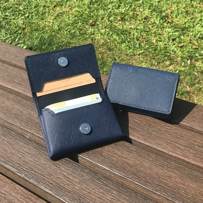 Saffiano Leather | Magnetic Snap Business Name Card Case | 十字紋牛皮系列 | 磁扣開關卡片盒