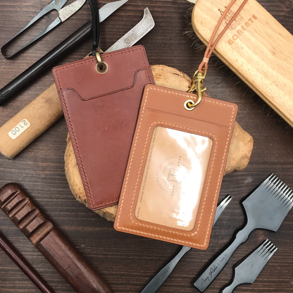 Buttero Leather | ID Cardholder with Lanyard | Vertical, Horizontal Style | 植鞣牛皮系列 | 掛頸職員卡套 | 直款橫款