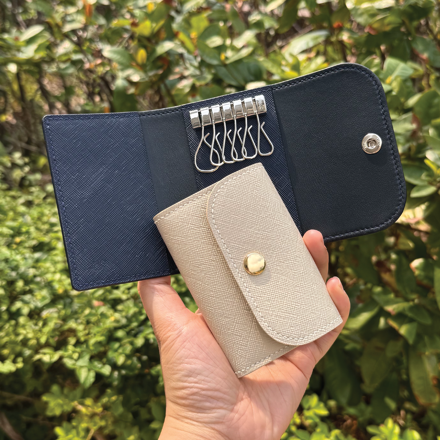 Saffiano Leather | Tri-fold Keyholder | 十字紋牛皮系列 | 三摺鎖匙包