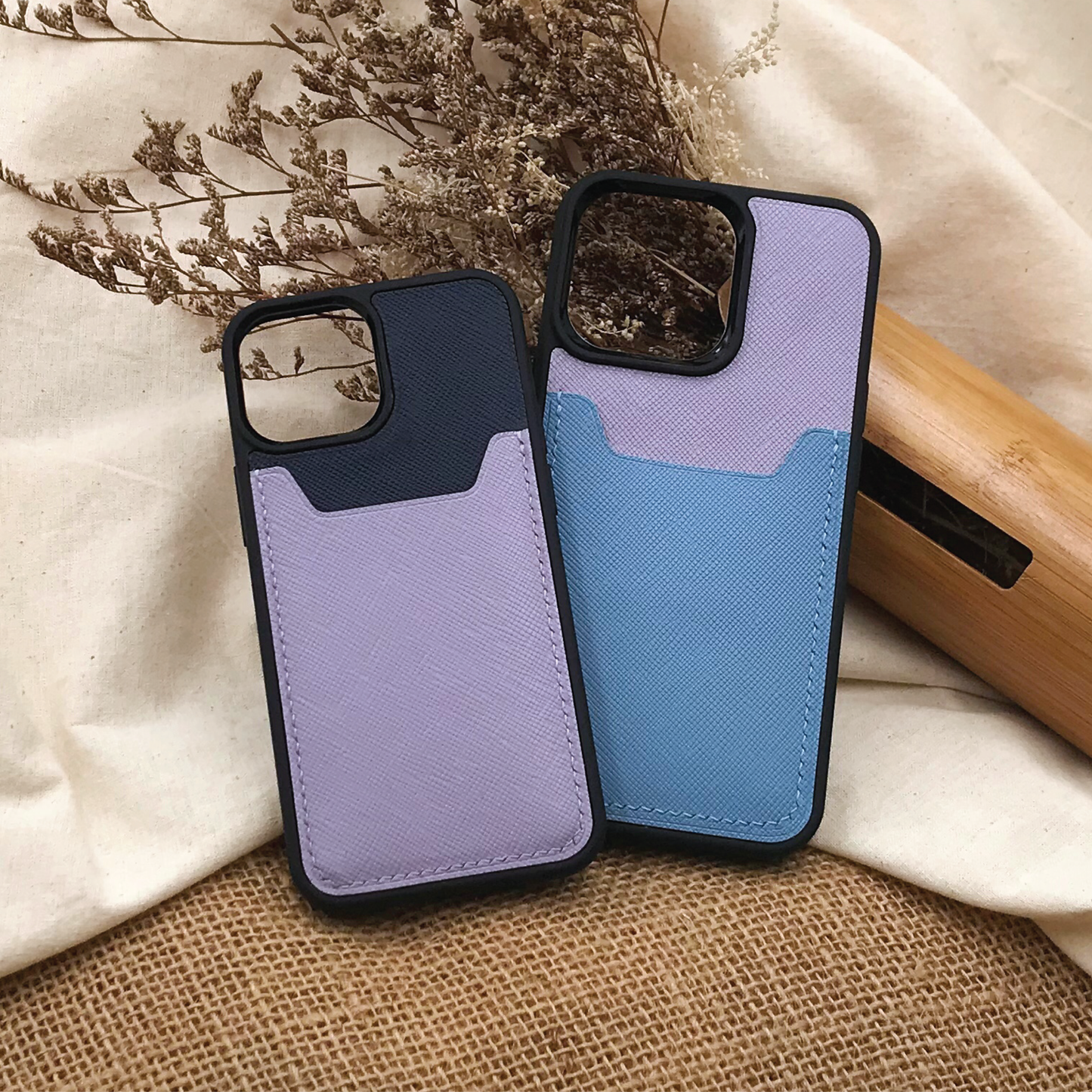 Saffiano Leather | Card Slot iPhone Case | 十字紋牛皮系列 | 卡位手機殼
