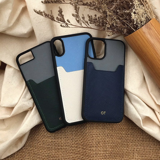 Saffiano Leather | Card Slot iPhone Case | 十字紋牛皮系列 | 卡位手機殼