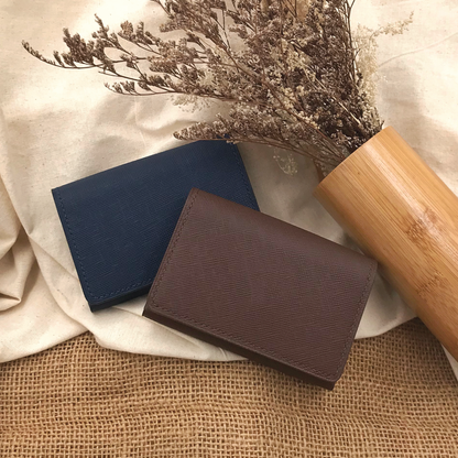 Saffiano Leather | Magnetic Snap Business Name Card Case | 十字紋牛皮系列 | 磁扣開關卡片盒