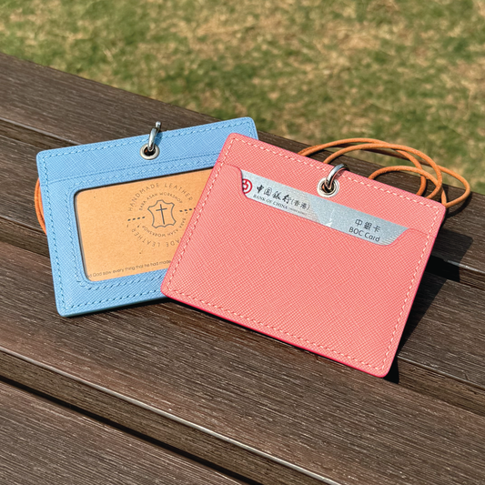 Saffiano Leather | ID Cardholder with Lanyard | Vertical, Horizontal Style | 十字紋牛皮系列 | 掛頸職員卡套 | 直款橫款